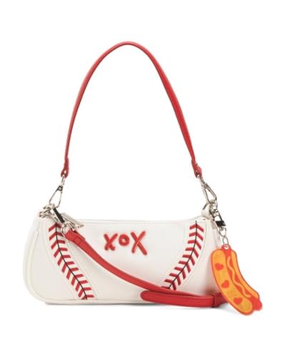 Betsey Johnson Shoulder Bag Sports Theme Zip Closure Adjustable Strap (Baseball)