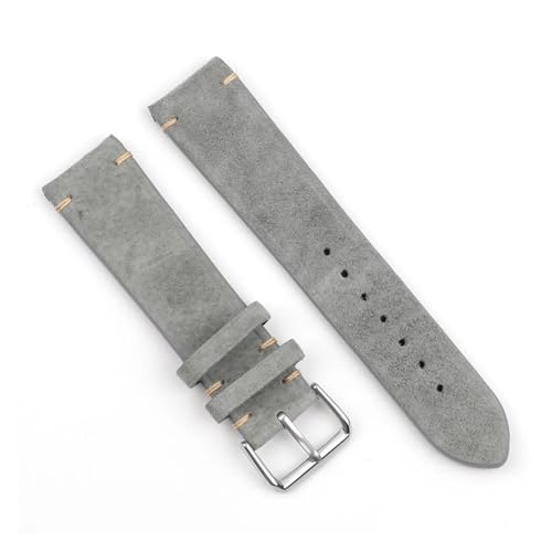 Bracelet montre cuir suédé 22mm vintage homme femme fait main