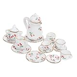 Mini ornement de tasse de théière - la mini bouilloire à thé et l'ornement de tasse à thé sont fabriqués à de matériau en céramique avec une finition délicate et un bon effet décoratif, tasse à thé et soucoupe