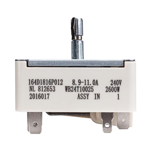 Showingo WB24T10025 Range Switch Surface Burner Range Infinite Control Switch Compatible with GE Electric Ranges AP2024072, 769692, AH236750, EA236750, PS236750(8 Inch)