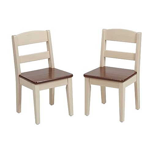 ECR4Kids Hideaway Chair, Kids Furniture, Dark Walnut/Antique White, 2-Pack