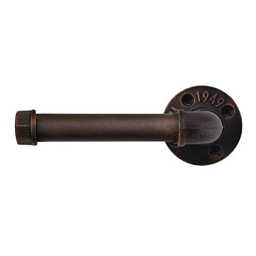Hoemlim Industrial Pipe Toilet Paper Holder Wall Mount Rustic Toilet Tissue Paper Holder Diy Heavy Duty Vintage Toilet Roll Holder For Bathroom Farmhouse Kitchen Bedroom(Red Bronze) #TOP1