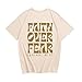 Lubpow Boys Faith Over Fear Shirt Christian Jesus T Shirts for Kids Religious Inspirational Bible Verse Graphic Tees Tops(Apricot1,120)