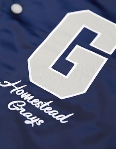 Big Boy Homestead Grays S1 Satin Mens Baseball Jacket [Navy Blue] - ID#68298-115-207-0-03