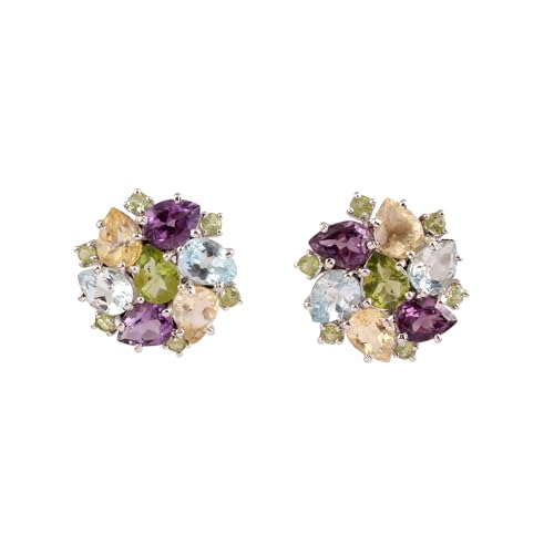 Boucles d'oreilles argent 925 fait main clous d'oreilles femme pierre de naissance naturelle