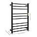 LYNICESHOP 120W Electric Towel Warmer Rack, 10-Rod Stainless Steel Heated Towel Rail, IP56 Bathroom Wall Mount with 24H Timer, 44LB Capacity for Bathroom, Bedroom, Black