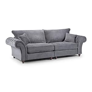 Honeypot Sofa – Windsor 4 Seater Sofa for Living Room – Soft Grey Fabric Upholstered Couch | Setup Included | Made in EU | Built to Last (Grey, 4 Seater)