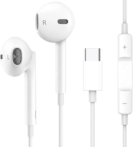 Image of [Apple MFi Certified] USB-C Headphones Compatible With Phone 17 /16 /15 Series, Wired USB-C Earphones with Built-in Remote & Microphone for Music, Calls & Volume Control | Compatible with Galaxy & Pixel