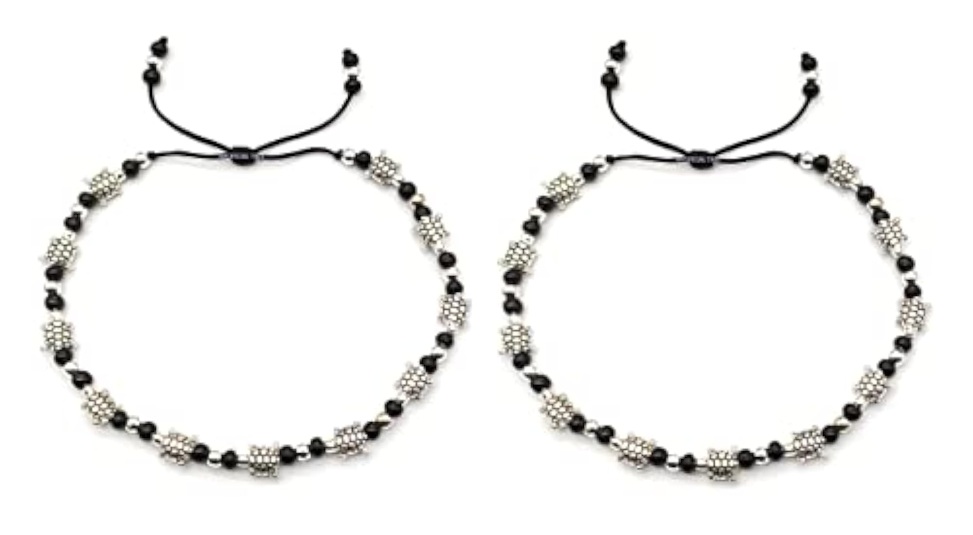 German Silver TORTOISE Charms Thread Adjustable Anklets