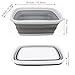 SAMMART 10L (2.6 Gallons) Collapsible Tub - Foldable Dish Tub - Portable Washing Basin - Space Saving Plastic Washtub (White/Grey, 2)