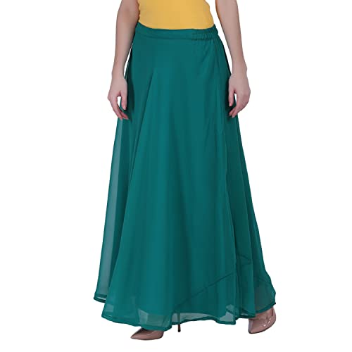 Image of Skirt for Women Designer and Full Flared Georgette Plain