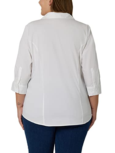 Riders by Lee Indigo Women's Plus Size Easy Care quarter Sleeve Woven Shirt2