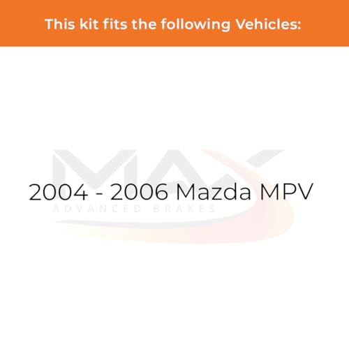 Image of Max Advanced Brakes Front & Rear Brake Kit Compatible With 2004 2005 2006 Mazda MPV Replacement Premium OE Disc Brake Rotors and Ceramic Brake Pads