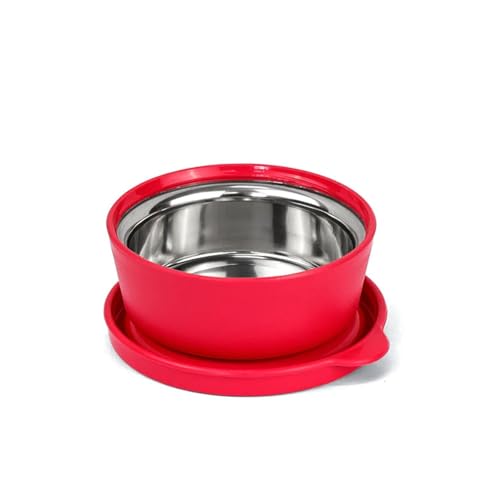 Image of SignoraWare Monarch Mini Mate Stainless Steel Container | Airtight & Leakproof | Small Storage Box for Spices, Chutney, Snacks | Ideal for Office, School & Travel (80ml | Red)