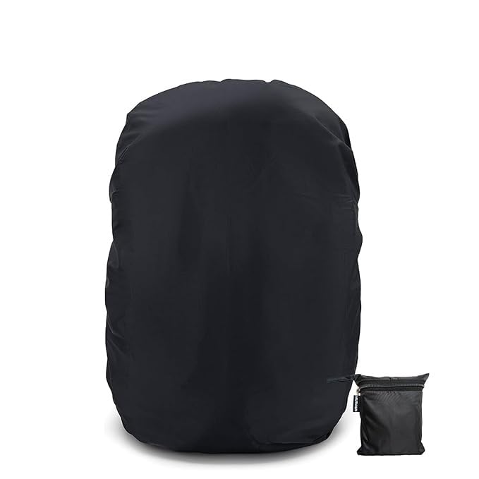 Premium Waterproof Large Backpack Laptop bag Dust Proof Black Standard Pouch Dustproof Rain Cover Elastic School College Office Trekking Bags luggage free size plastic water weather raincoat-picture-15