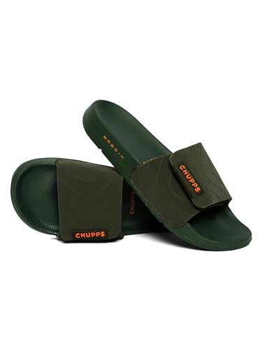 Image of CHUPPS Flow Men's Orthopedic Adjustable Sliders | Lightweight Cushioned Slides | Soft EVA Footbed | Anti-Slip Comfortable Slip-On Slippers for Indoor & Outdoor Use