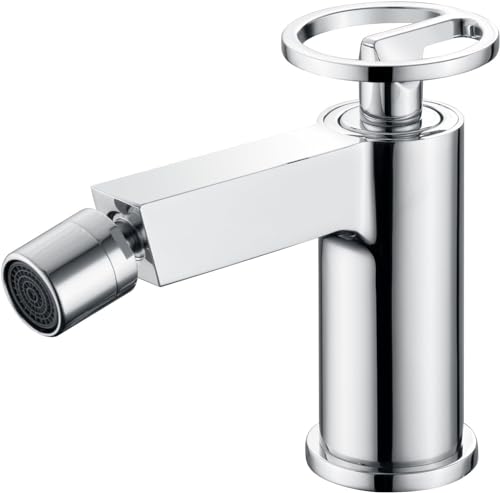 Robinet mitigeur pour bidet fabriqué en laiton - Robinets pour WC - Robinets de salle de bain adaptés pour l'eau froide/chaude (chromé)