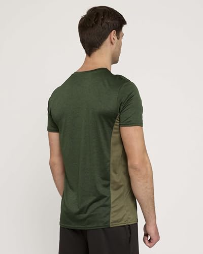 Real Essentials 5 Pack: Men’s Short Sleeve Dry Fit Active Crew Neck T Shirt - Athletic Running Gym Workout Tee Tops