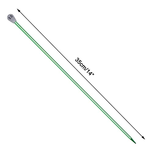Coopay Aluminium Knitting Needles 5.0mm UK Size, Straight, 35cm Long, Lightweight, Non-Porous, Water-Resistant - Image 3