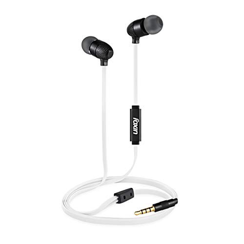 Foxin BASS PRO+ T2 Metallic in-Ear Wired Earphones (Black White)