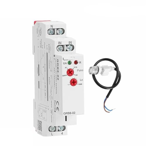 Interruptor crepuscular de carril Din GRB8-01 temporizador fotoeléctrico regulable AC110V-240V