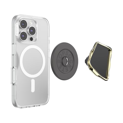 Image of PopSockets Phone Grip for MagSafe, Magnetic Holder, Phone Stand, Crystal - Enamel Obsidian Cut