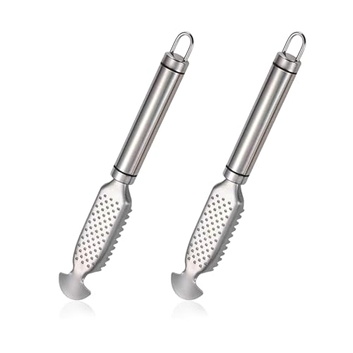 Xanadued 2 Pack Fish Scales Scraping Tool,Multifunction Stainless Steel Fish Scaler Remover, Kitchen...