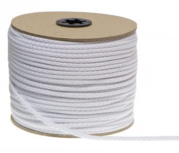 Telliswelt 100 m Braided Cotton Cord 2 mm White 100% Cotton