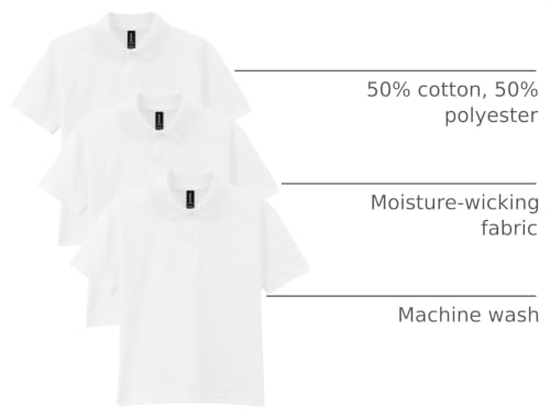 Image of Gildan Kids' DryBlend Short Sleeve Polo, Style G8800b, 3-Pack