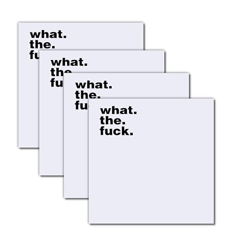 Funny Sticky Note What The F*ck Sticky Notepad, Oh, for Fuck's Sake Novelty Notepads, Funny Post it Notes, Funny Sticky Notes for Adults, 100pcs Funny Stickers (4 Pcs) (What The fu ck)