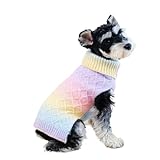 Tangpan Sassy Turtleneck Space Daying Dog Sweater Pet Warm Clothes Puppy Apparel Cat Outfit (Rainbow,M)