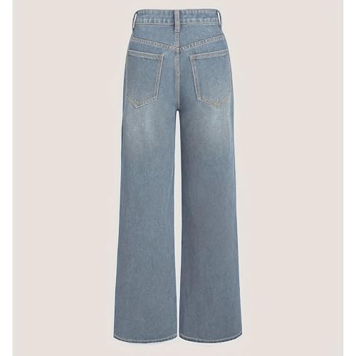 Women's Low Waisted Baggy Jeans Crossover Wide Straight Leg Denim Pants Lowrise Casual Loose Jean Trousers2