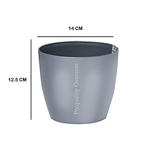 Image of Heavy Duty Plastic Maruti Jade Planter Pots with Indoor Self Watering Hanging Planter Pot Indoor Outdoor Garden Balcony Flowering Pot Gamla 5 Inches (Grey Pack of 3)