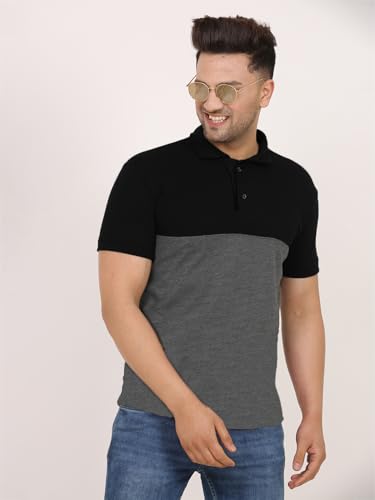 Image of LEOTUDE Men's Matty Regular Fit Plain Polo T-Shirt