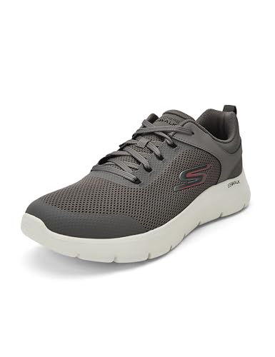 Image of Skechers-Men's Walking Shoes-GO Walk FLEX-216495ID-CCRD-11 Charcoal /RED