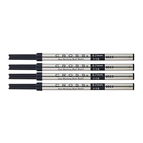 Cross Selectip Lot de 4 recharges stylo roller écriture nette sans trace