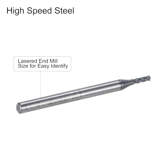 Image of uxcell 5pcs End Mill 1 /16 inch x 3 /16 inch 4 Flutes Spiral Helical Groove Tungsten Steel Straight Shank CNC Milling Bits for Aluminum Steel Cutting Metalworking