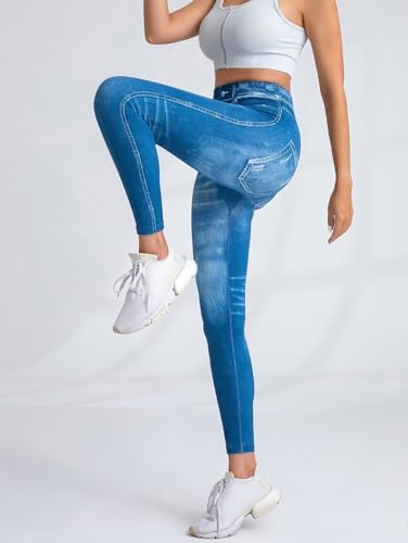 High Waisted Skinny Butt Lifting Jeans Leggings Tummy Control Jeggings for Women with Pockets4
