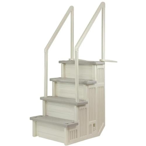 Escalera para piscina con peldaños gris nube y blanco perla miniatura 1