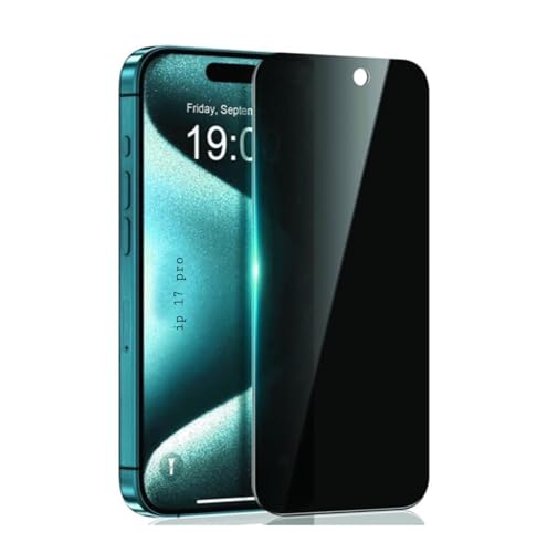 Image of Privacy Tempered Glass Screen Protector Compatible with iphone 17 Pro (Black) with Edge to Edge Coverage and Easy Installation kit