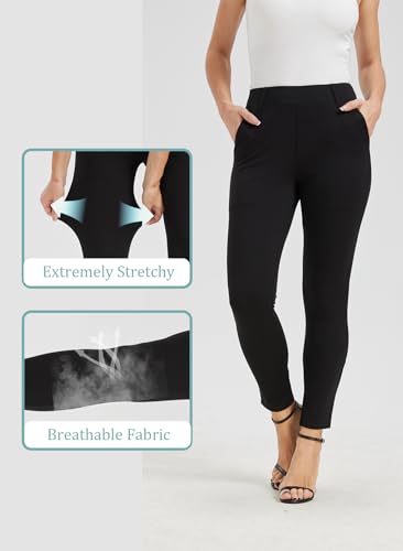 KYAL Stretchy Work Pants for Women Pull on Dress Pants Legging High Waitsted Business Casual Pants with 2 Pockets4