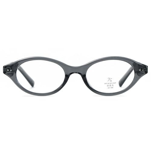 Image of Retro Oval Glasses Frame Men Tr90 Korean Style Women Small Glasses Anti Blue Light Acetate Temple