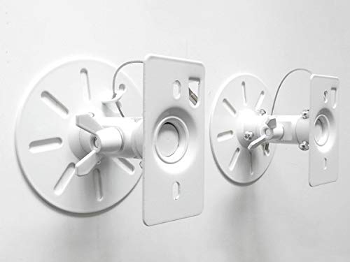 DRALL INSTRUMENTS 2 soportes universales de pared para altavoces Altavoces de hasta 15 kg - orientables basculantes - Soporte de altavoz para montaje en techo Montaje en pared - blanco Modelo: BS9W