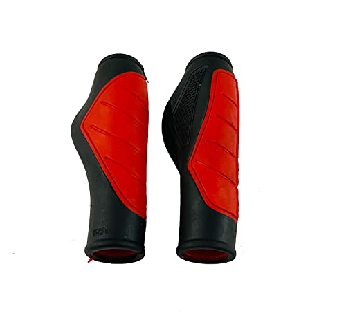 Image of Cycle Handle Grip Set 12.5cm Dual Color Non Toxic Soft Rubber Anti-Slip MTB /City Bicycle Bike Multicolor (Red)