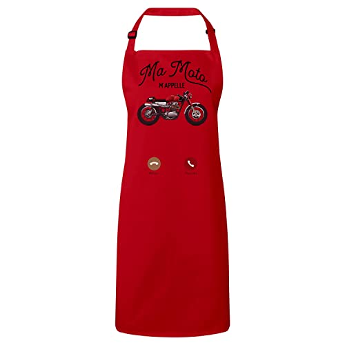 Tablier cuisine moto pour passionné de gros cylindre café racer