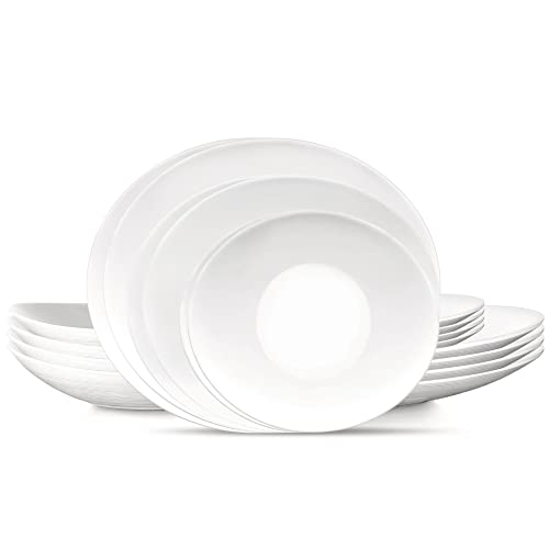 Acan Set 6 Piatti Fondi Titan In Vetro Opale - Ø23x3,5 Cm: Eleganti E Resistenti Per Cene In Famiglia Ed Eventi