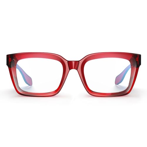 Image of VISOONE Chunky Square Blue Light Blocking Glasses with Anti Computer Glare for Working Women Men MONTANA