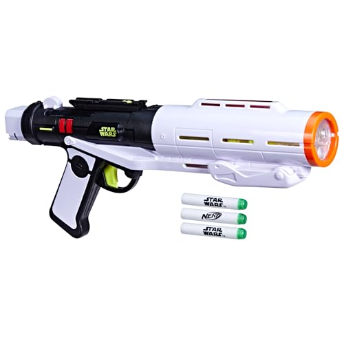 NERF GlowStrike Star Wars Stormtrooper Triple Strike Blaster Lights & Sounds 3 Glow-in-The-Dark Official Nerf Darts Toys for Boys & Girls Ages 8+
