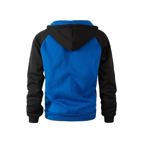 Sweats à capuche pour homme | Cordon de serrage Fitness Sportswear Athletic Workout Sweat à capuche zippé Sweat à capuche léger Sport Hoodies Patchwork Manches longues Manteau avec capuche Casual Mode – Image 6