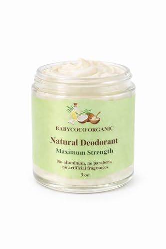 Image of Natural Deodorant Cream for adults - Maximum Strength Odor Protection with Baking soda, Aluminum Free,Fragrance free, Long-Lasting Formula, Handmade in Miami, 3 oz